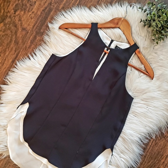 rag & bone Tops - Rag & Bone Keyhole Double Layer Sleeveless Top